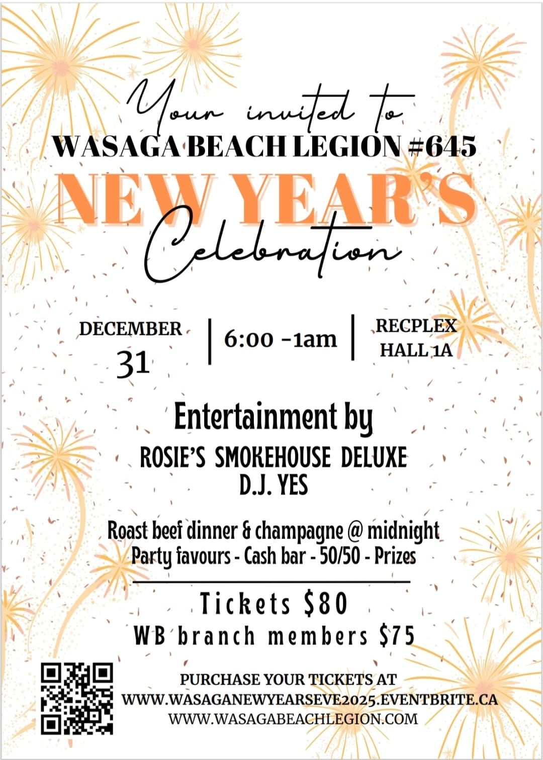 Wasaga Beach Legion #645 New Year's Eve Party