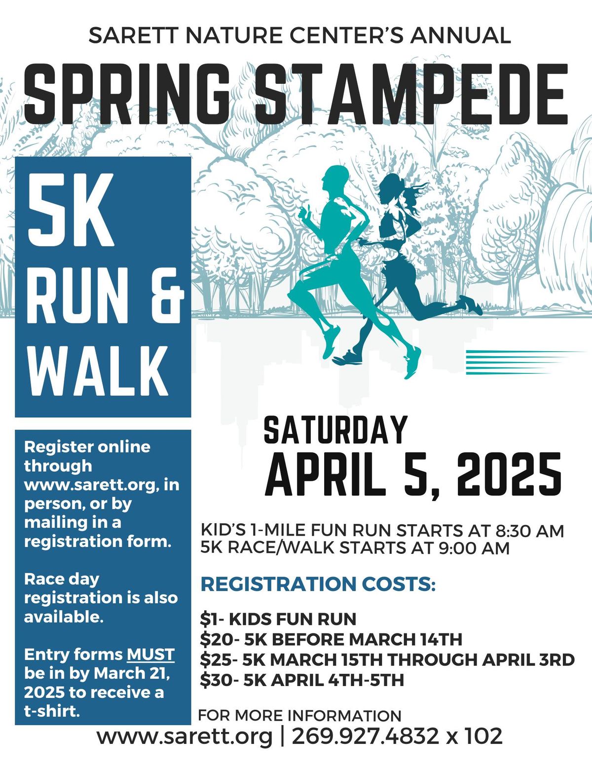 Sarett Spring Stampede 5k Run & Walk