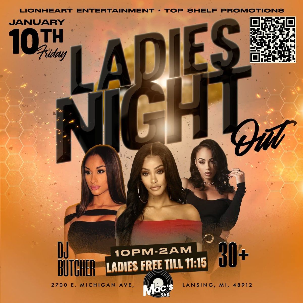 Ladies Night Out Friday Jan 10th at MAC Bar! Ladies FREE 11:15