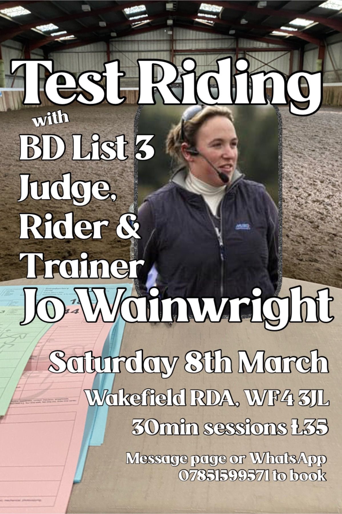 Test Riding or lessons with Jo Wainwright 