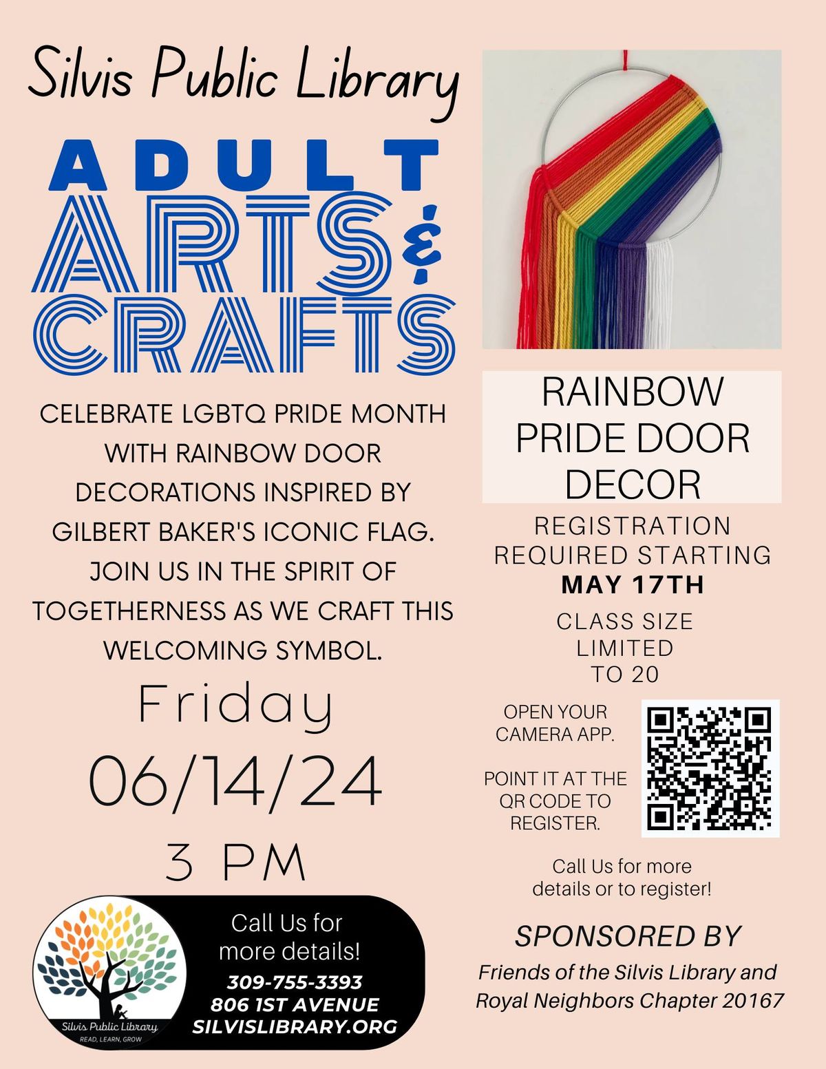 Adult Arts & Crafts: Rainbow Pride Door D\u00e9cor