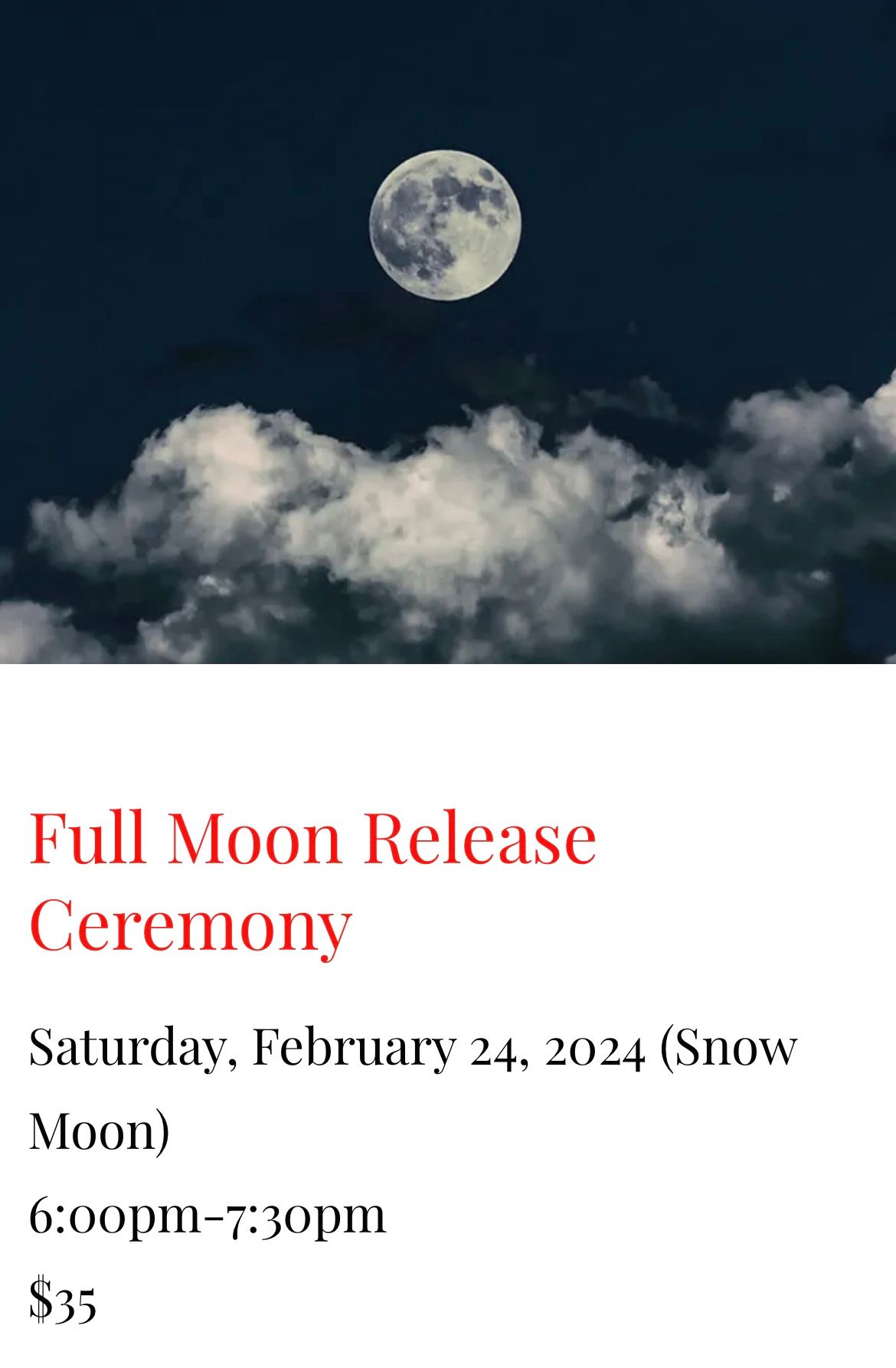 May Full Moon Release Ceremony