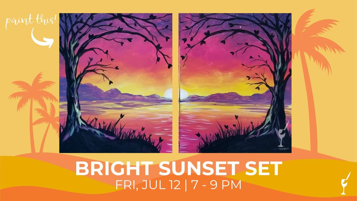 Paint & Sip - Bright Sunset Set