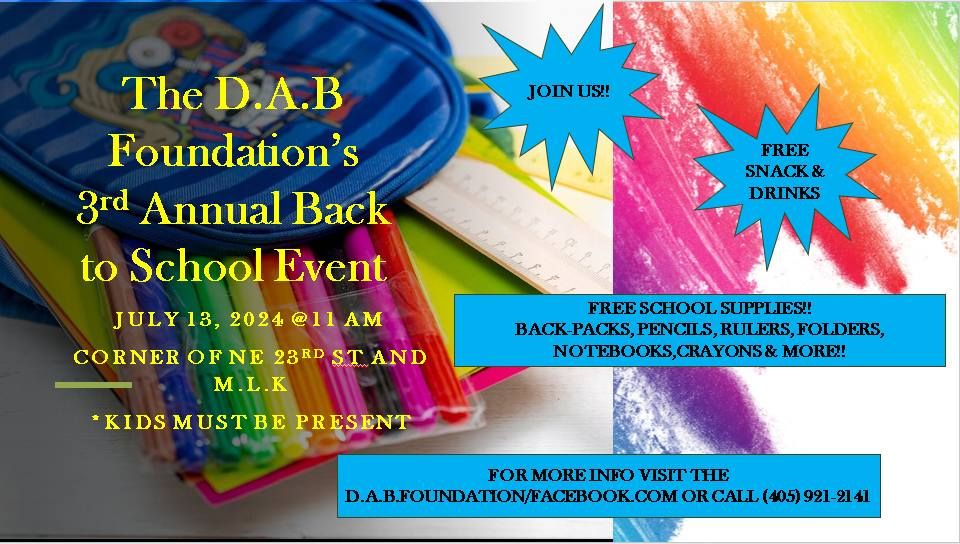 The DAB Foundation's 3rd Annual Back to School Event