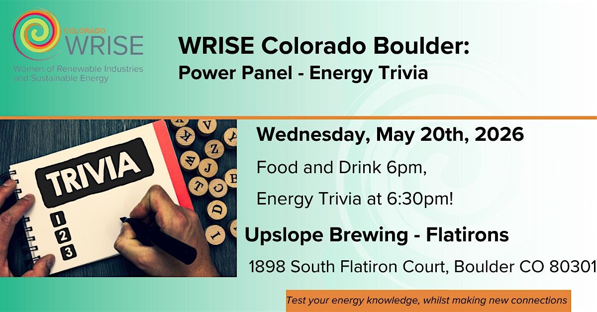 WRISE Colorado Power Panel - Energy Trivia Night!