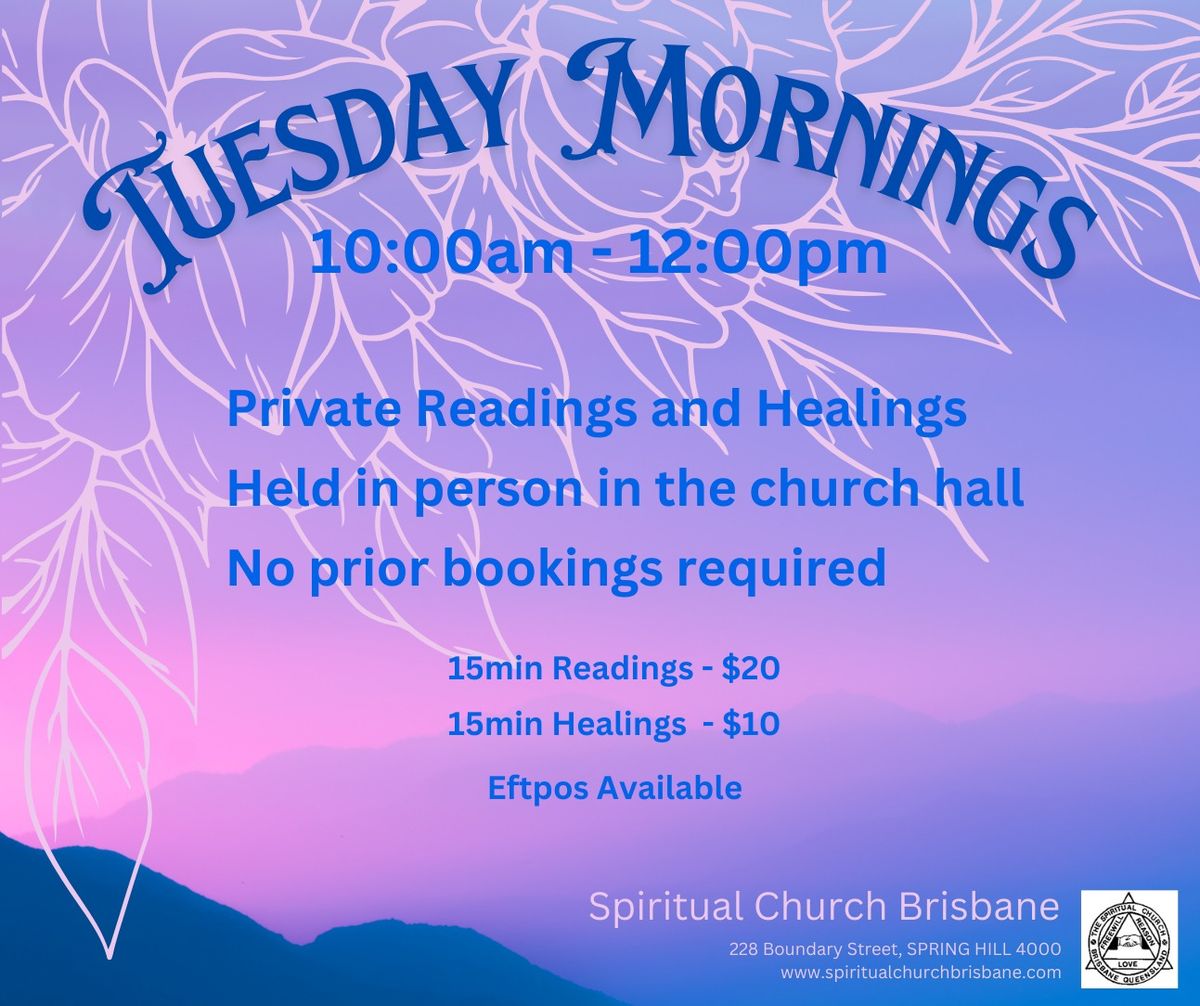 TUESDAY READING & HEALING MORNINGS