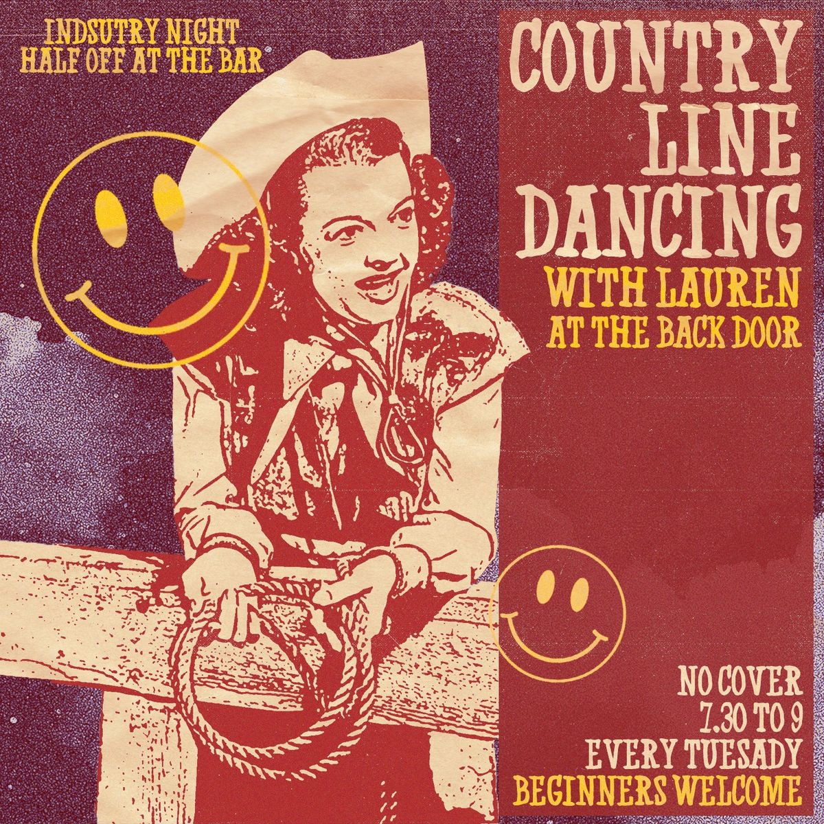 Line Dancing with Lauren and 50% OFF THE BAR!