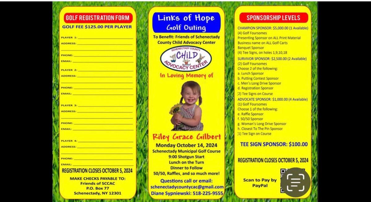 The Friends of the Schenectady County Child Advocacy Center Links of Hope Golf Tournament 