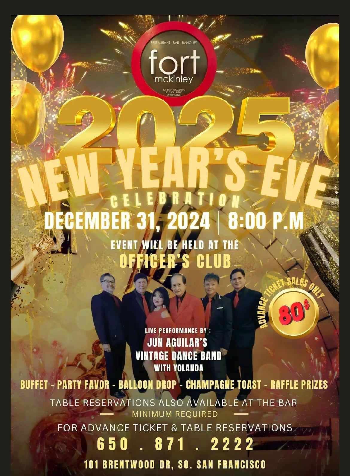 "Jun Aguilar's Vintage Dance Band w\/Yolanda" Ring In 2025 @Fort Mckinley Officer's Club SSF!!! 