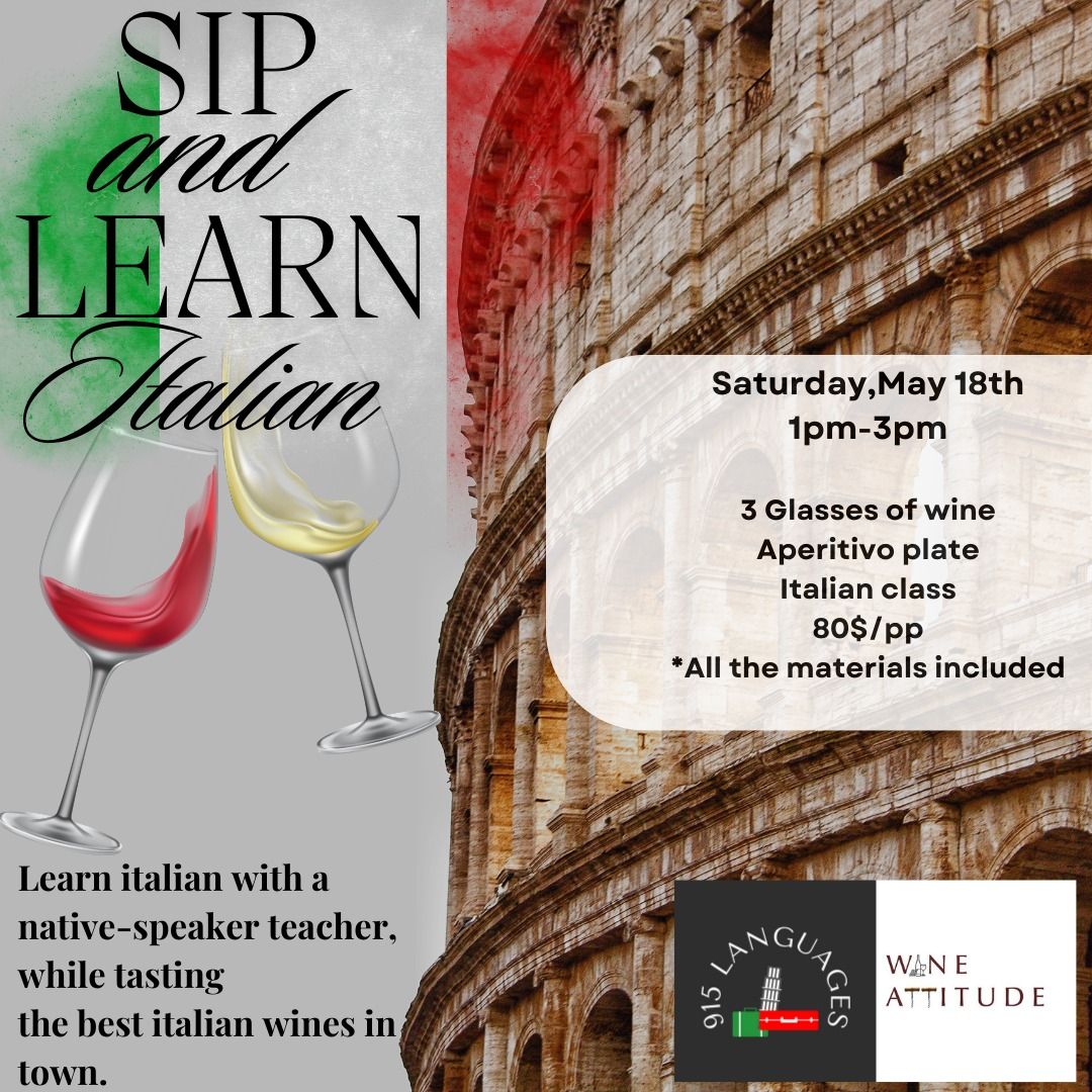 Wine tasting - Sip and Learn Italian