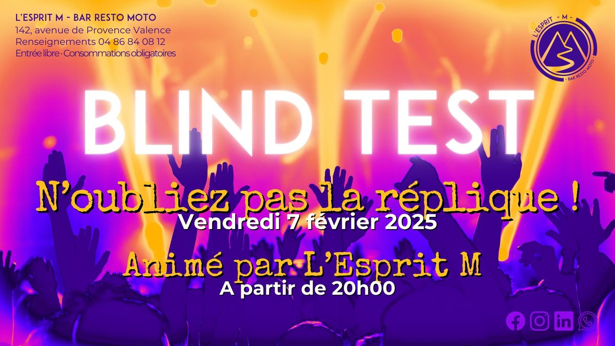 BLIND TEST - N'oubliez pas la r\u00e9plique !