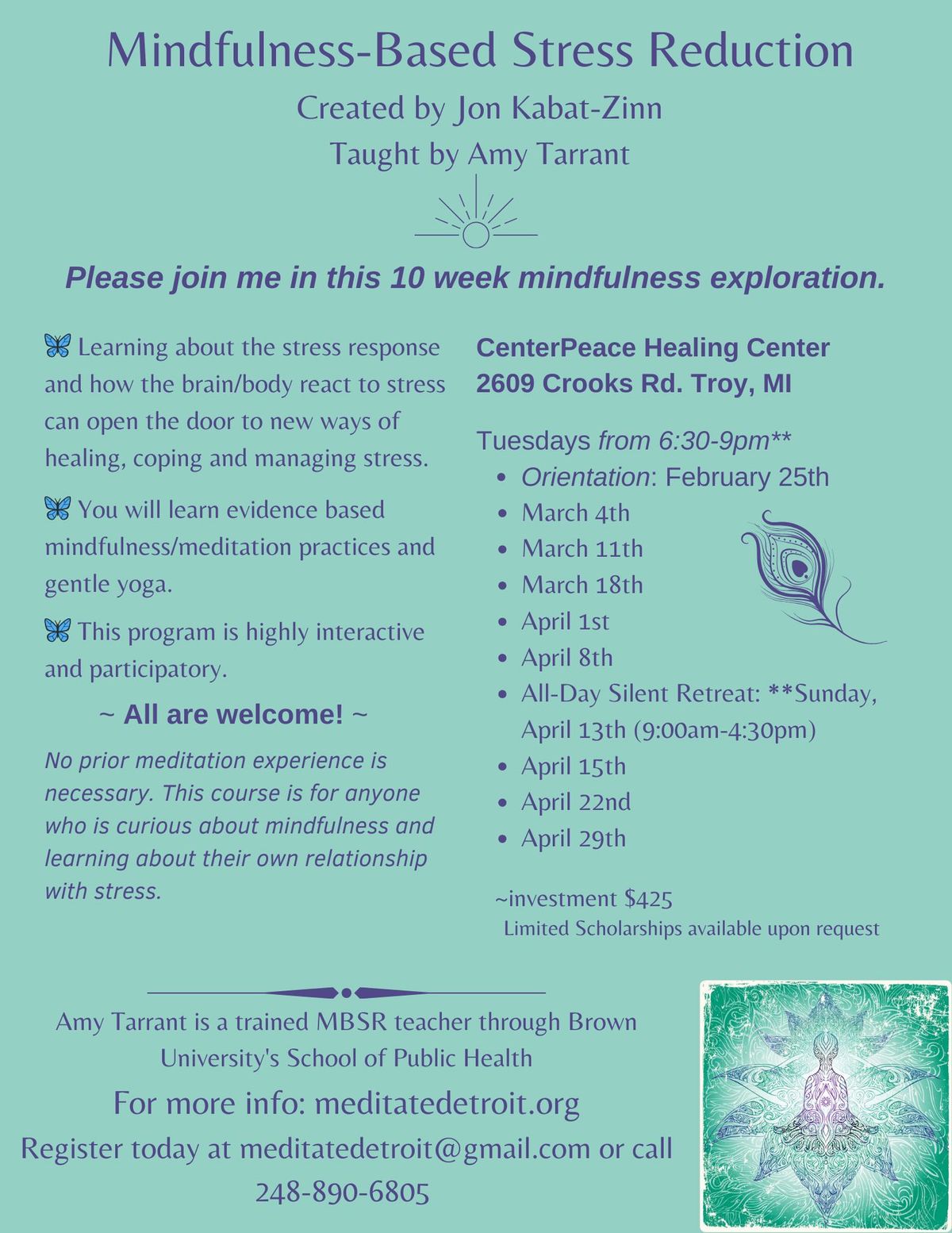 Mindfulness Based Stress Reduction with Amy Tarrant