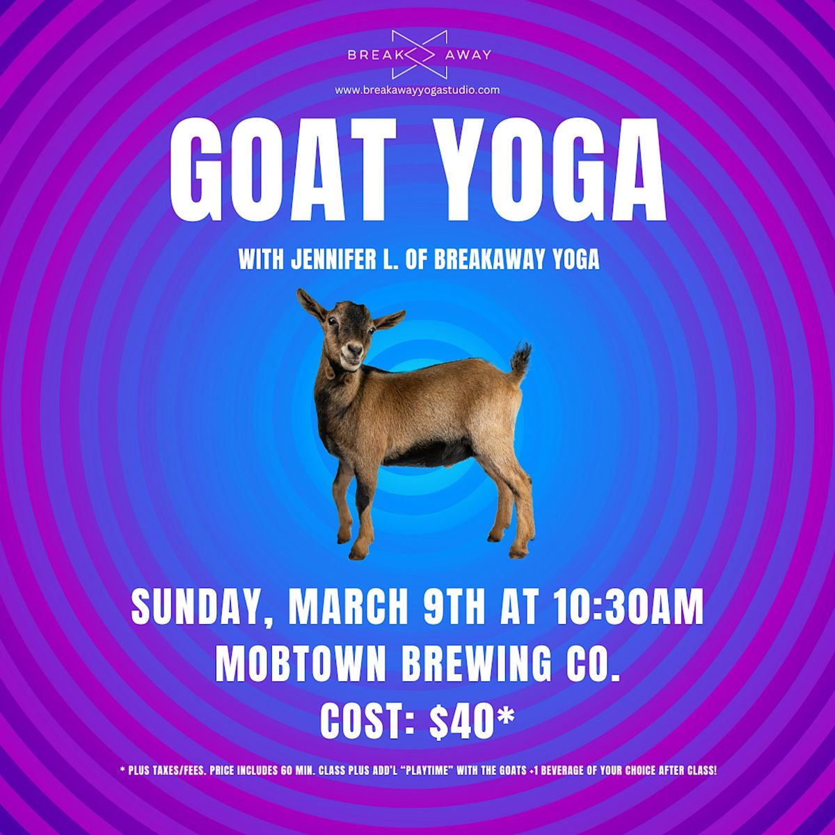 Goat Yoga at Mobtown Brewing Co.