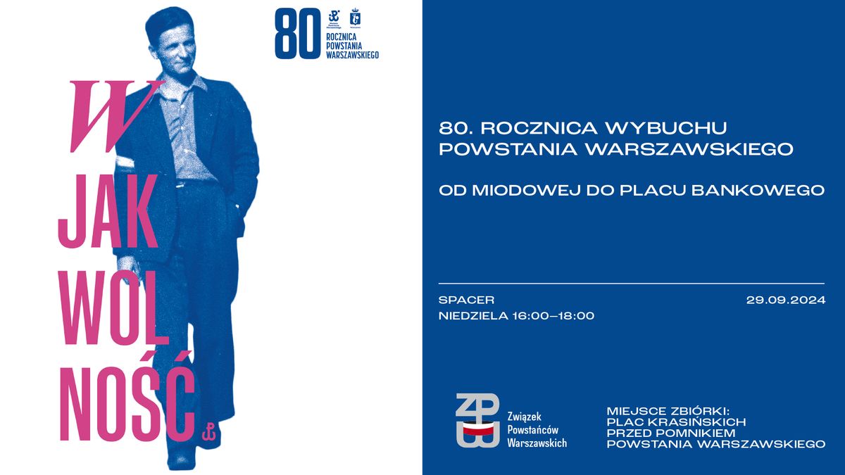 OBCHODY 80. ROCZNICY WYBUCHU POWSTANIA WARSZAWSKIEGO| Spacer: OD MIODOWEJ DO PLACU BANKOWEGO