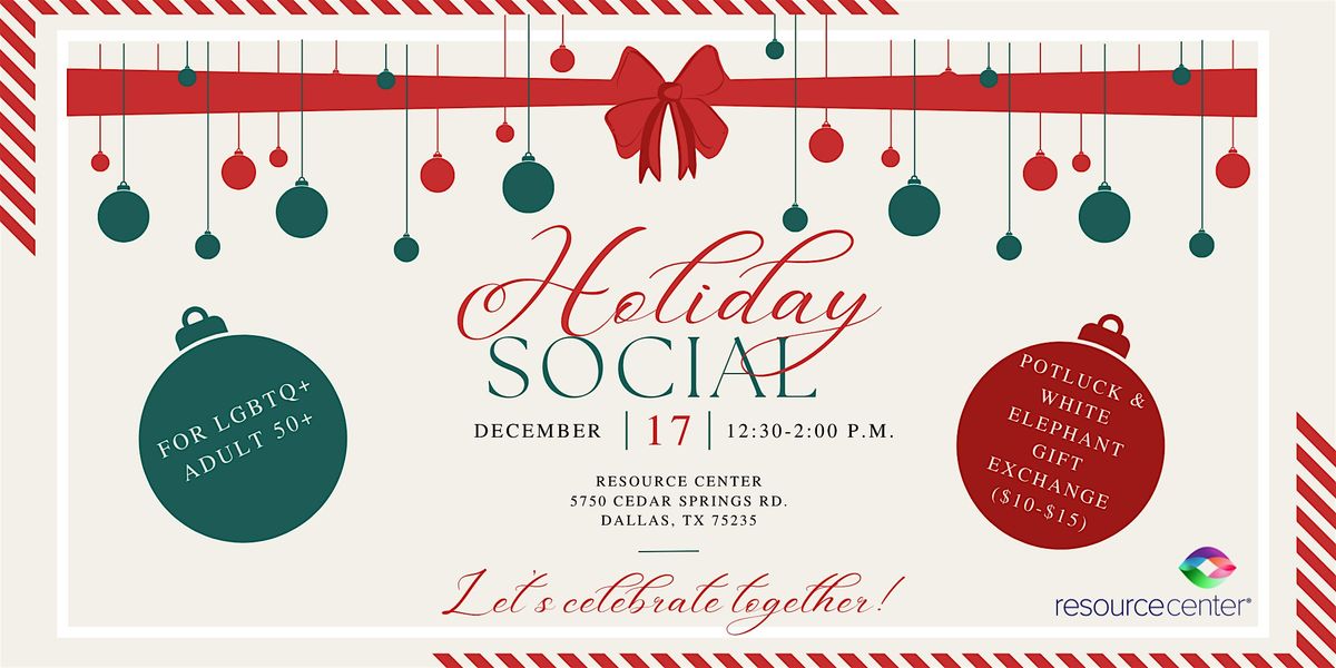Adult 50+: Holiday Social Potluck & Gift Exchange (LGBTQ+)