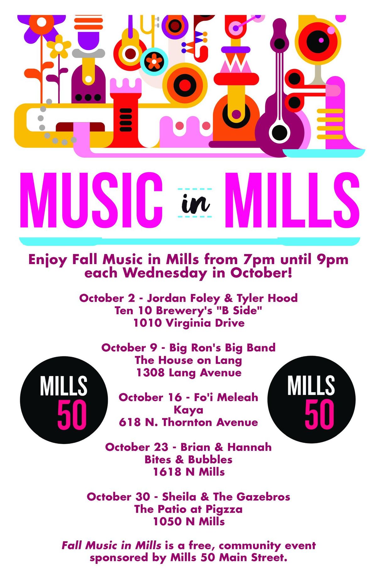 Fall Music in Mills featuring Big Ron's Big Band!