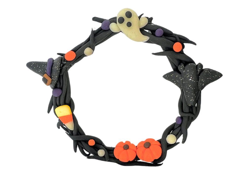 SOLD OUT Kids Studio: Polymer Clay Mini Halloween Wreath (afternoon)