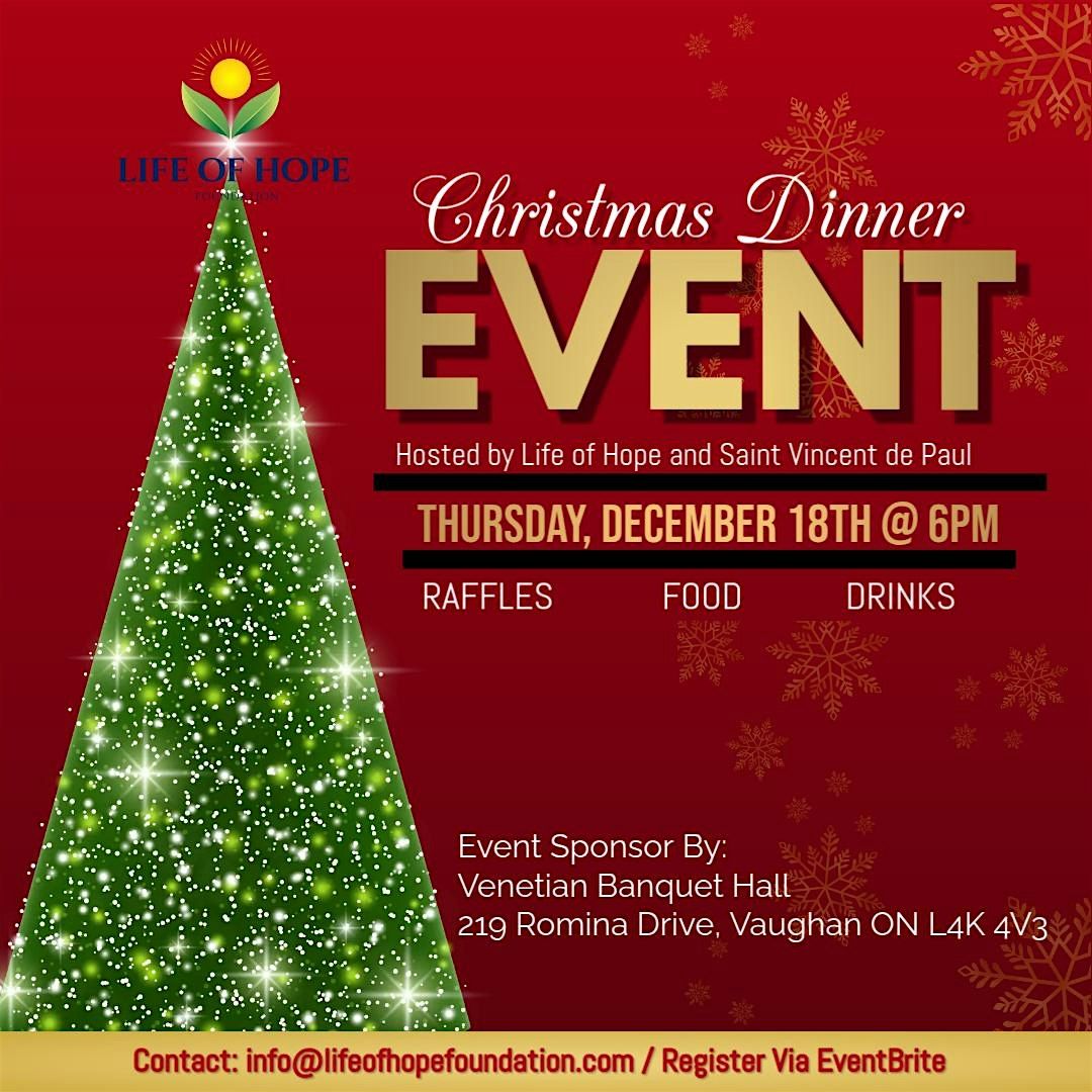 Annual Christmas Dinner Event for Low Income Families\/Individuals