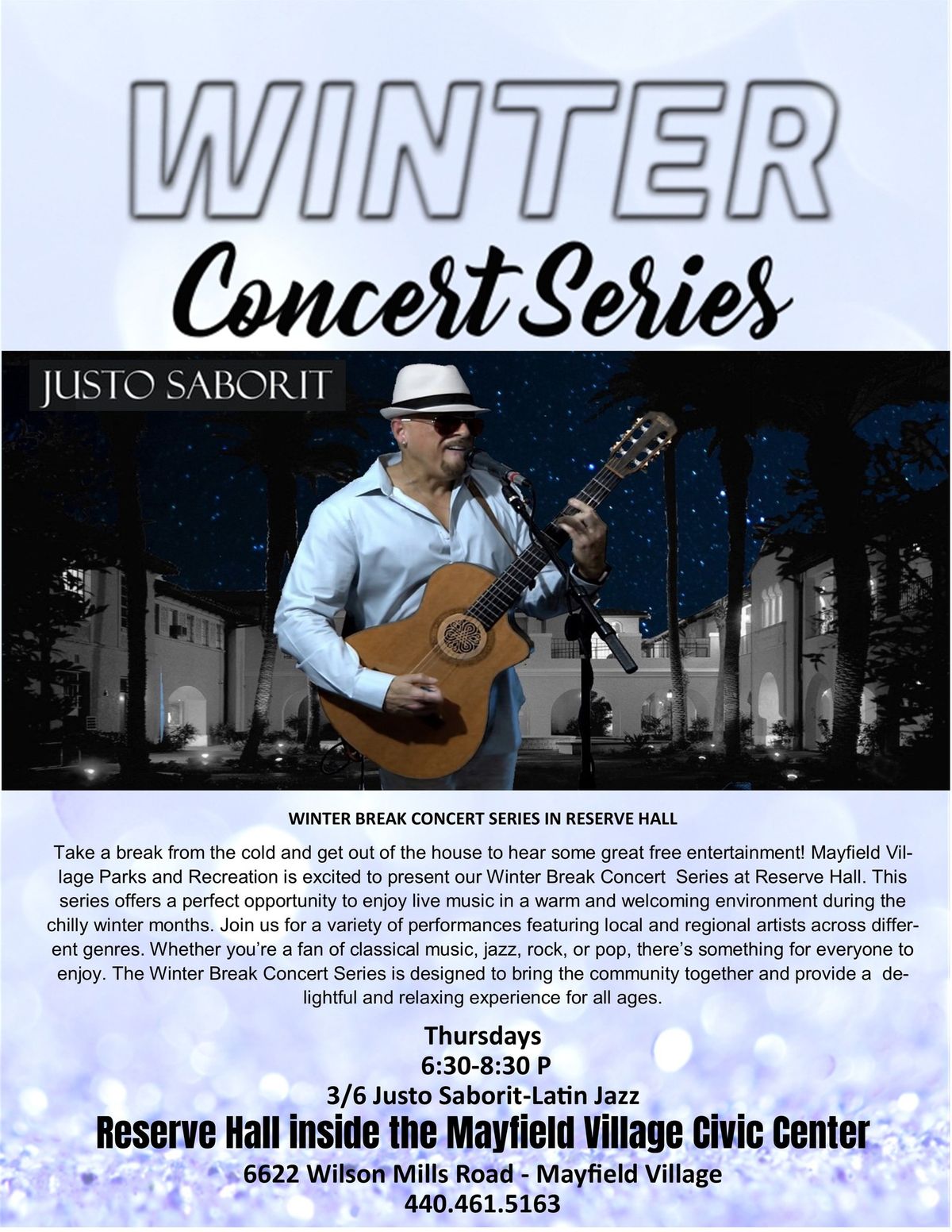 Justo Saborit - WINTER BREAK CONCERT SERIES IN RESERVE HALL