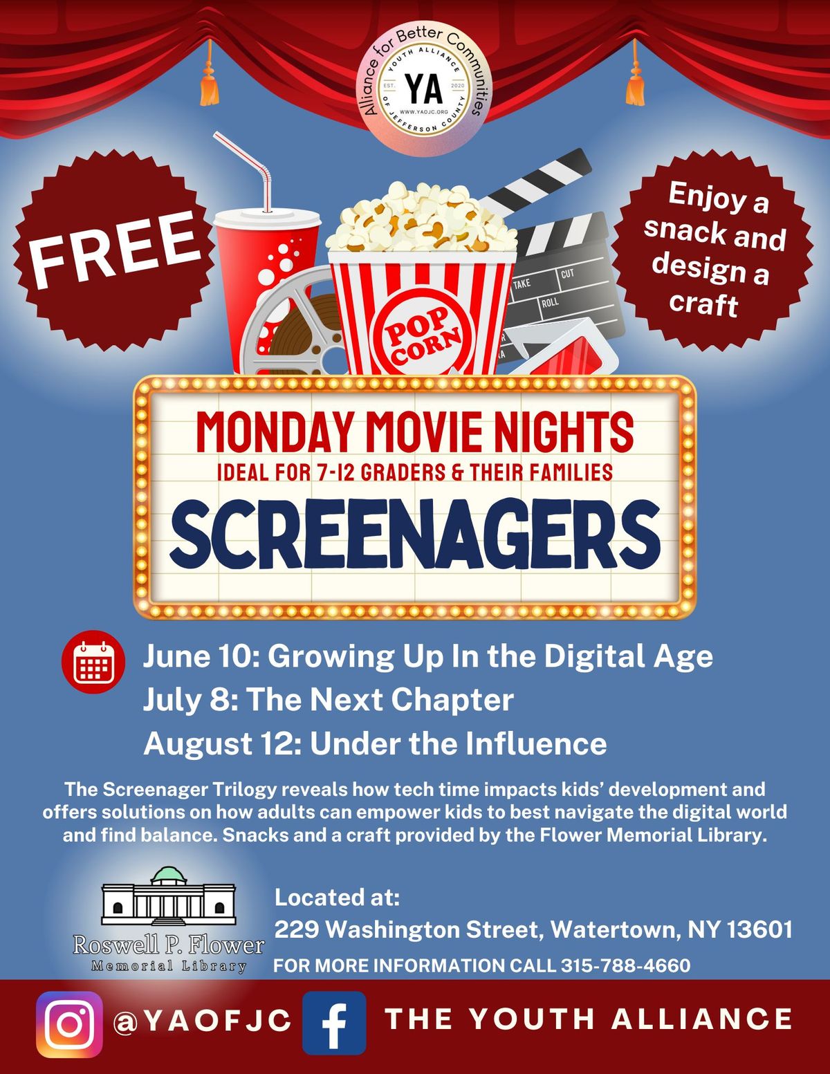 Teen Screenagers Movie & Craft with Youth Alliance