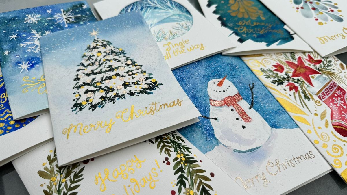 Hand Painted Christmas Cards with Rita Gould