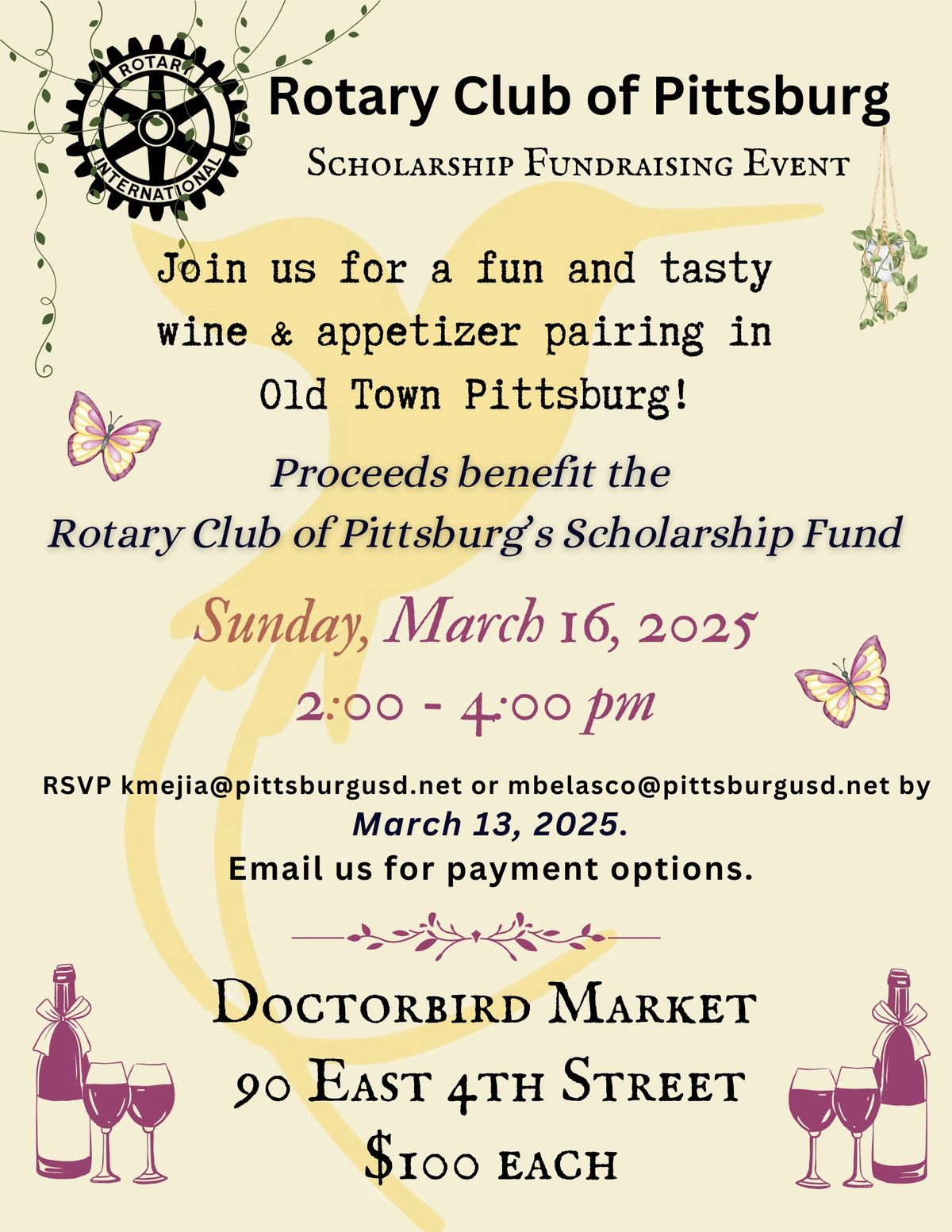 Scholarship Fundraiser - Wine & Apps Pairing