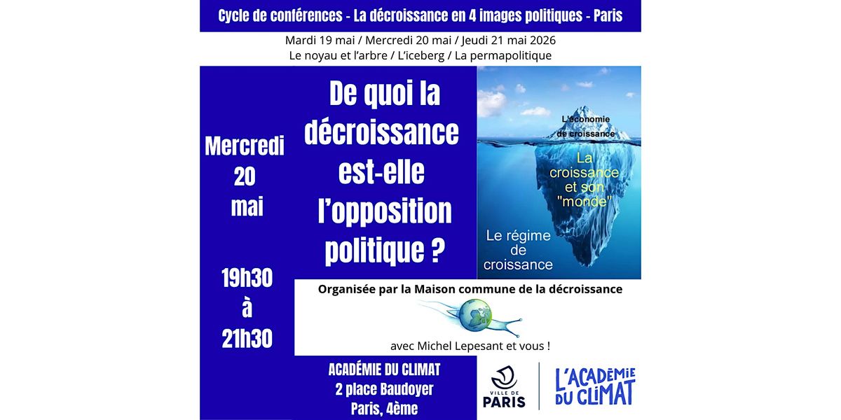 Conf\u00e9rence : De quoi la d\u00e9croissance est-elle l\u2019opposition politique ?