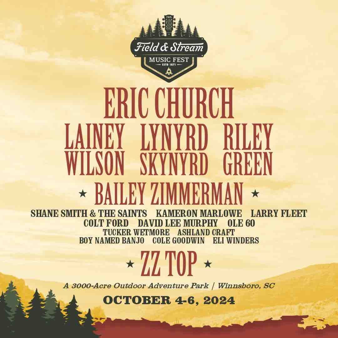 Field and Stream Music Fest: Eric Church & Lainey Wilson - 3 Day Pass