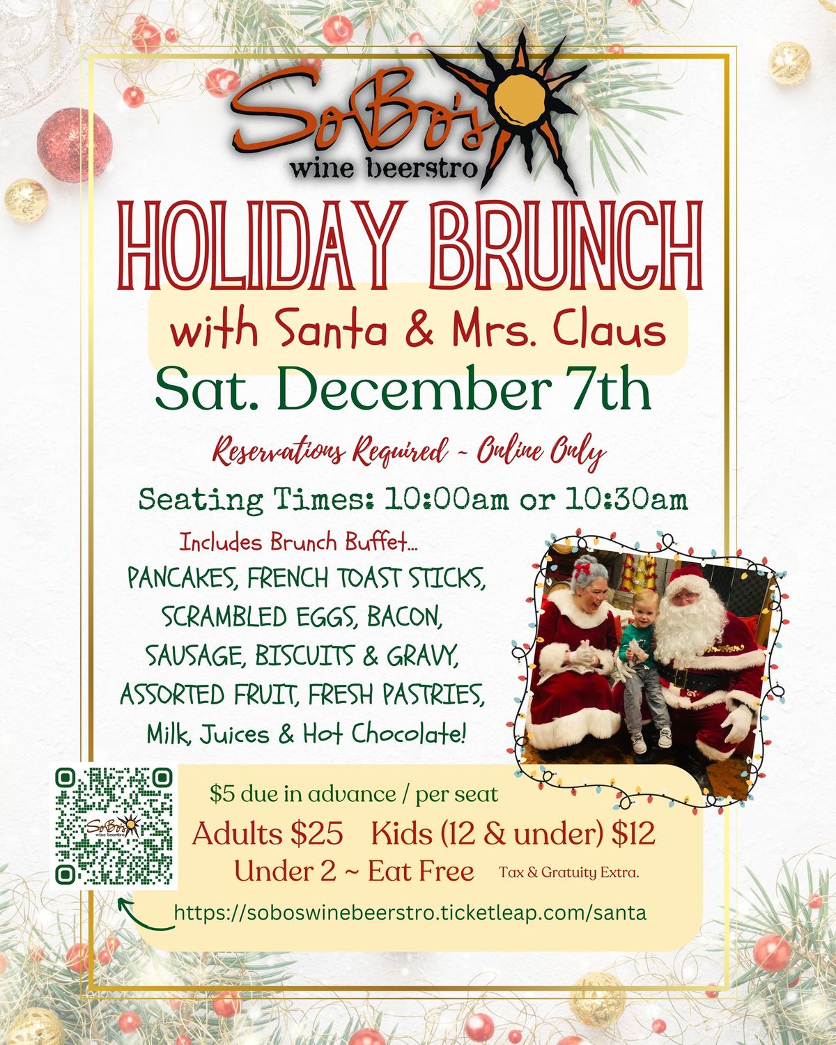 Holiday Brunch w\/ Santa!