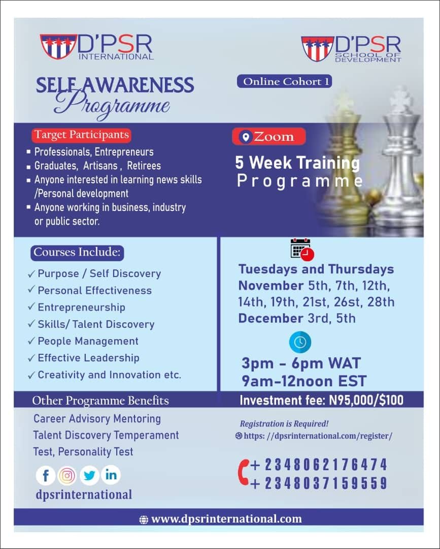 Self Awareness Programme Online Cohort 1