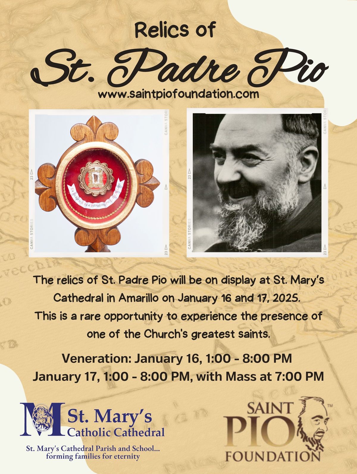 Relics of St. Padre Pio