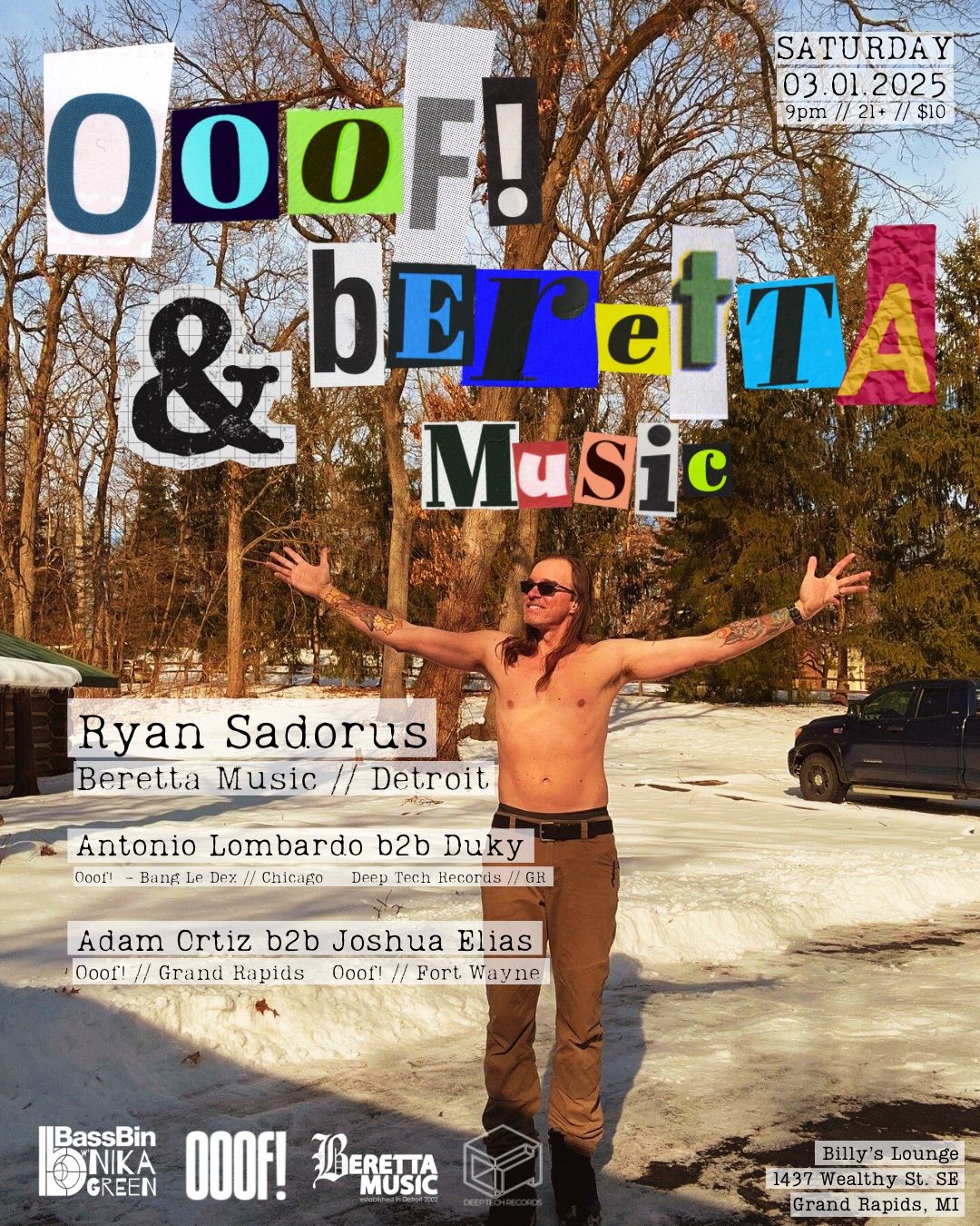 BassBin Presents- SATURDAY 3.1.25 :: OOOF! & Beretta Music 