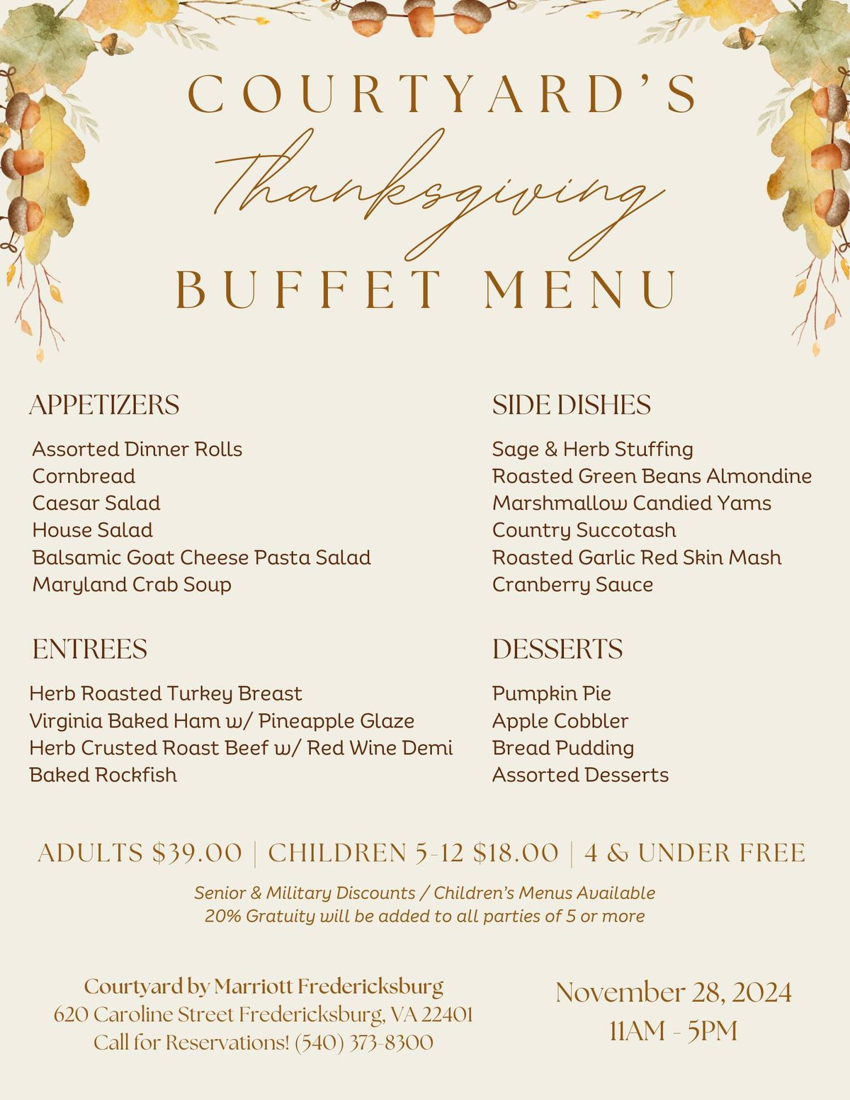 Thanksgiving Dinner Buffet 