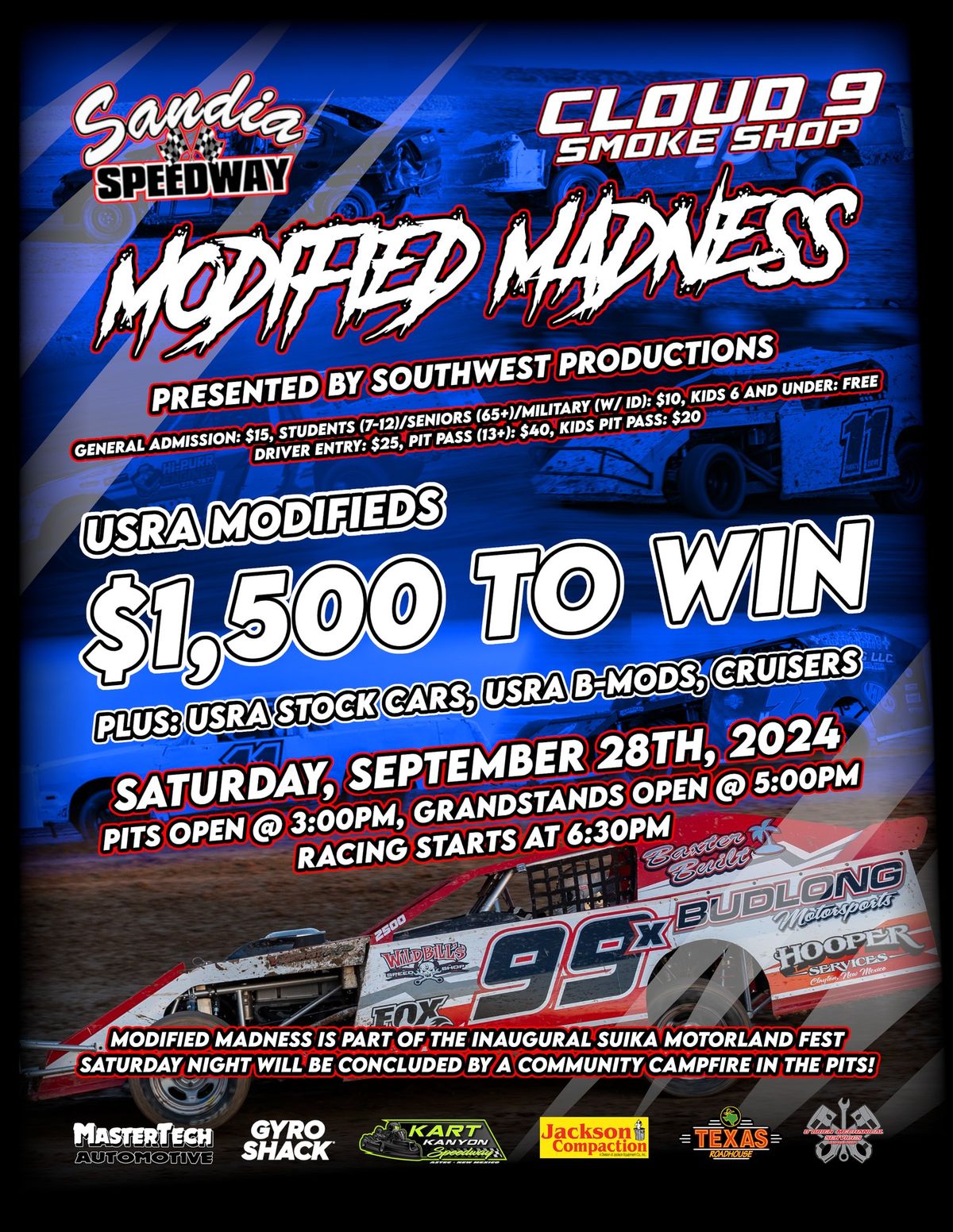 11th Annual Cloud 9 Smoke Shop Modified Madness at Sandia Speedway