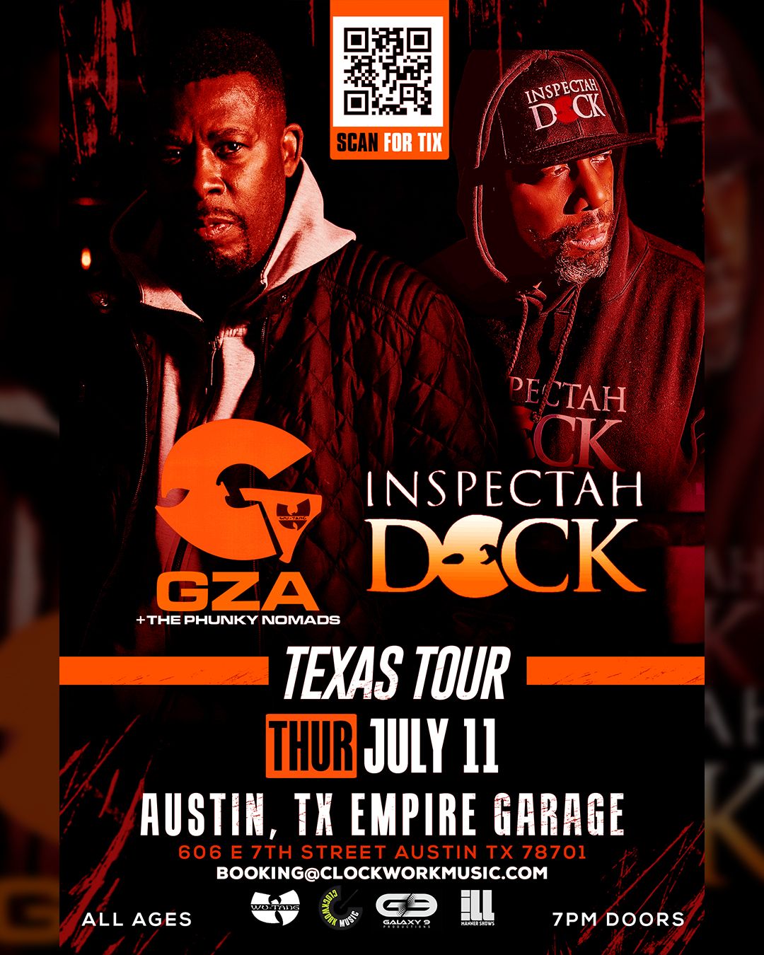 GZA + Inspectah Deck Austin TX JULY 11th