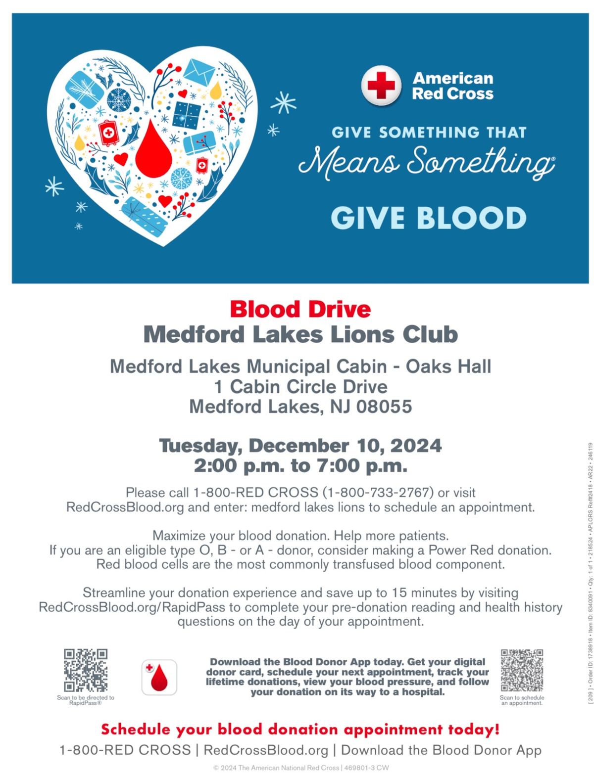 Medford Lakes Lions Blood Drive