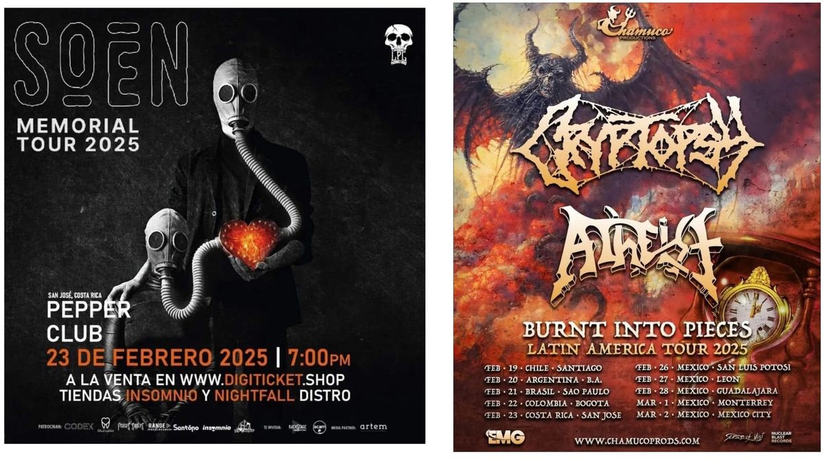 So\u00ebn Memorial Tour 2025 junto a Atheist y Cryptopsy