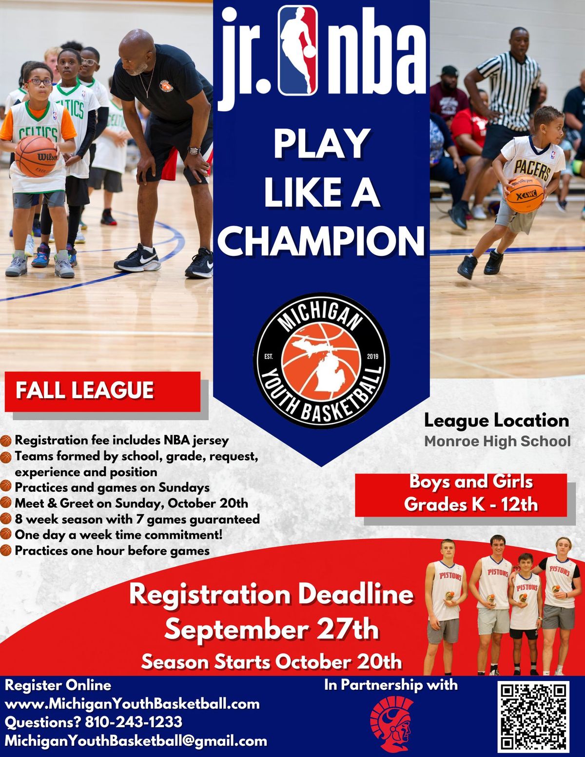 Jr. NBA @ Monroe High School for K - 12 Students