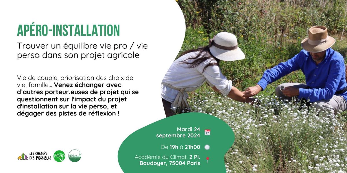 Caf\u00e9 installation : trouver un equilibre vie pro \/ vie perso dans son projet agricole 