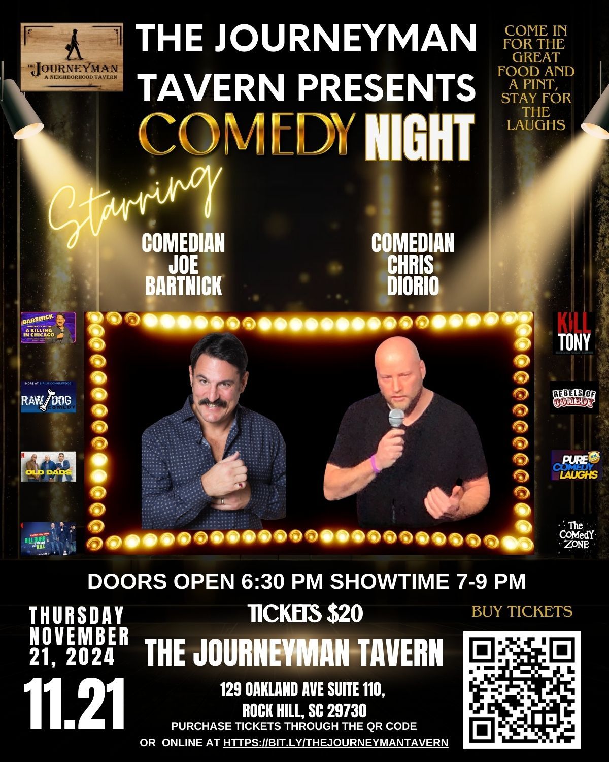 THE JOURNEYMAN PRESENTS - COMEDY NIGHT FEATURING JOE BARTNICK