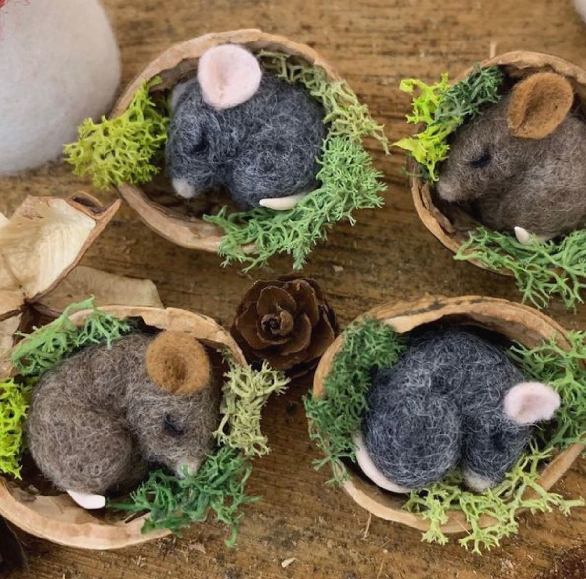 Art in the Parks: Felted Sleeping Mouse