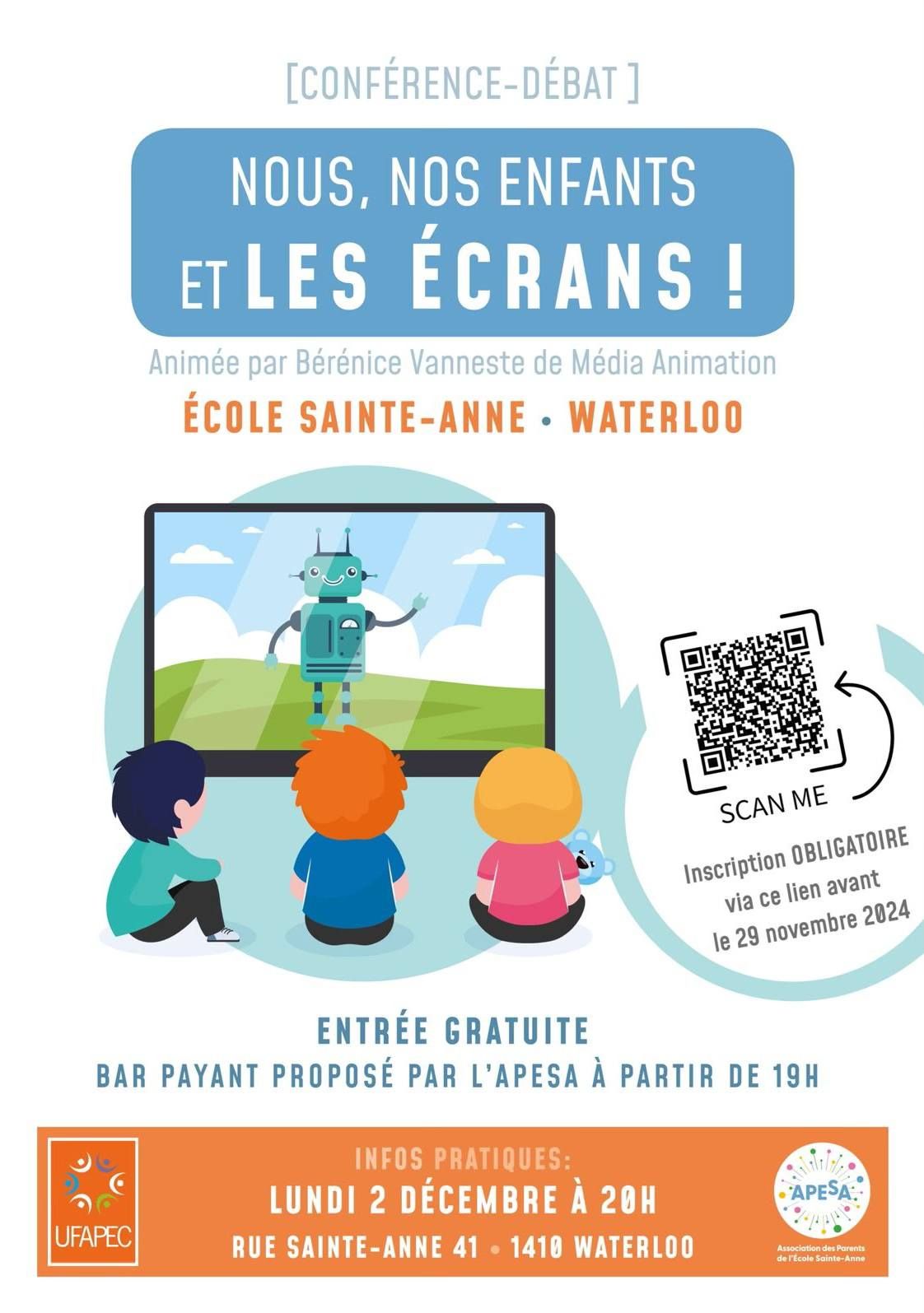 Nous, nos enfants et les \u00e9crans ! - Conf\u00e9rence -D\u00e9bat