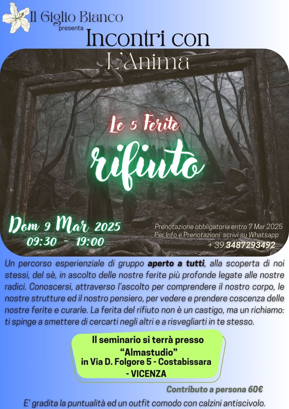 LE 5 FERITE - RIFIUTO - SEMINARIO ESPERIENZIALE DI CRESCITA PERSONALE