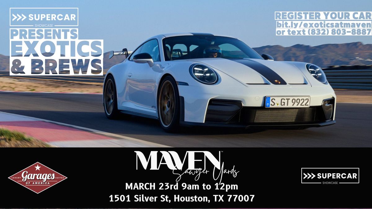 Exotics & Brews Car Meet at Maven Sawyer Yards - Cars + Coffee