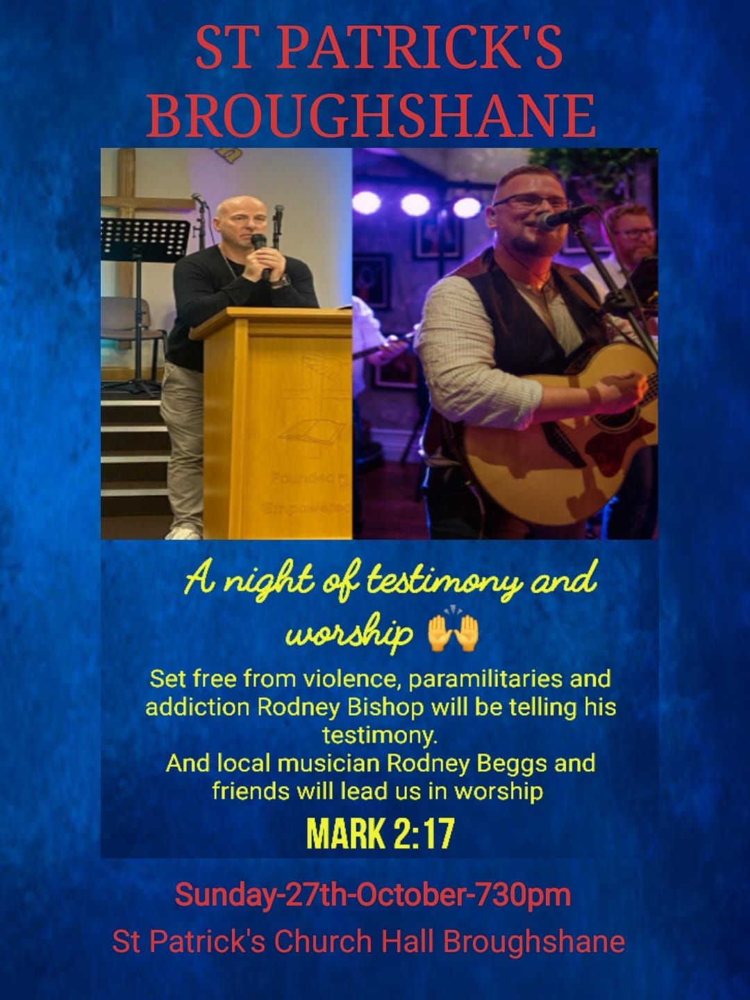 Evening of testimony and worship