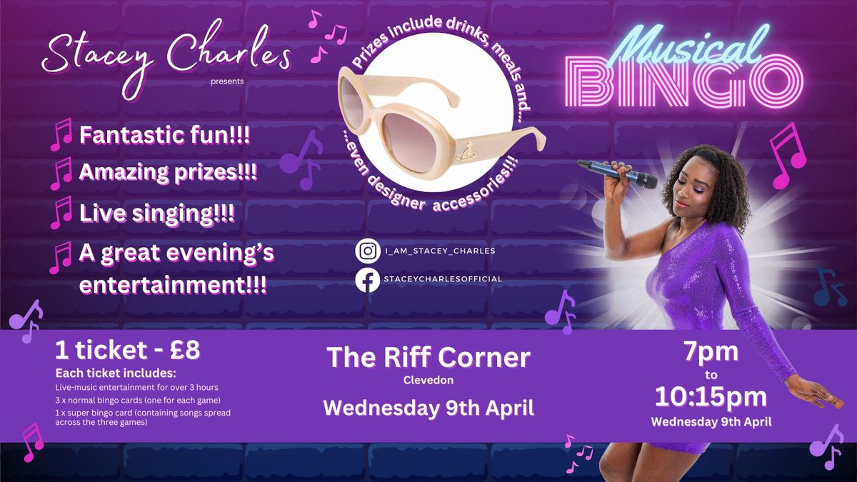 Midweek Musical Bingo at The Riff Corner (Clevedon, Bristol) - Wednesday 9th April 7pm