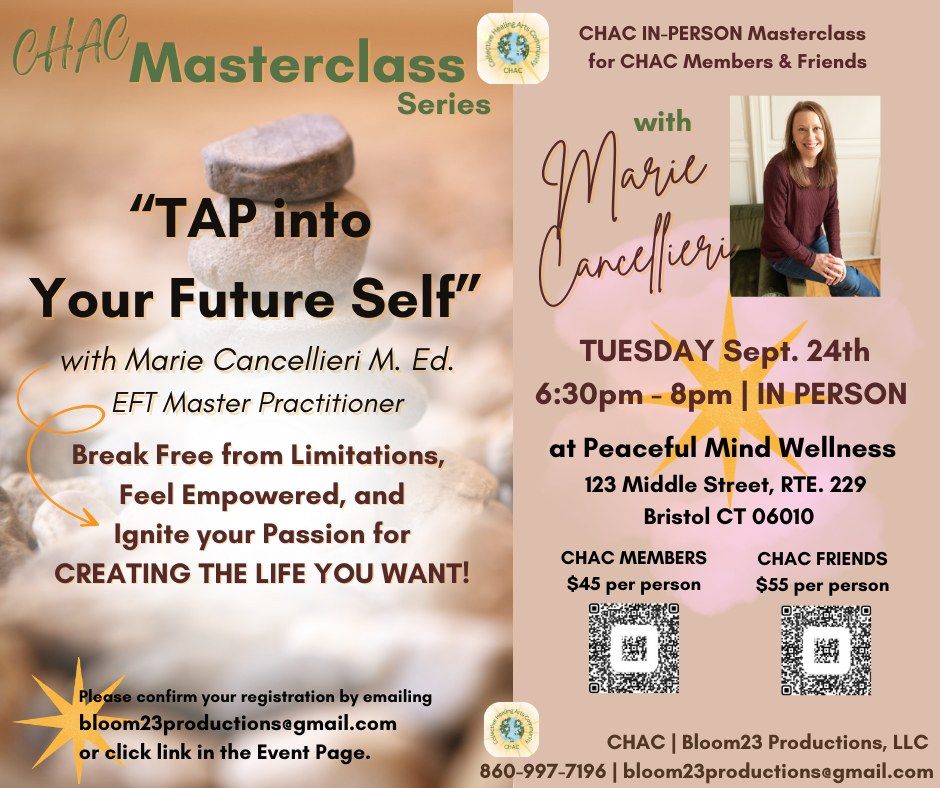 CHAC IN-PERSON Masterclass "Tap into your Future Self: A Transformative Journey" Marie Cancellieri