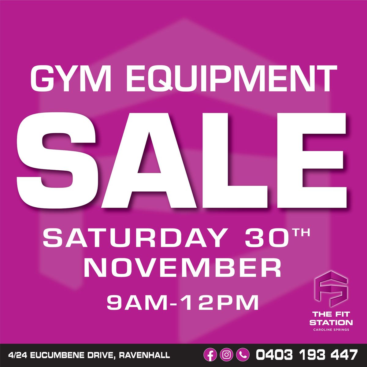 GYM RELOCATION\/CLOSING WAREHOUSE SALE