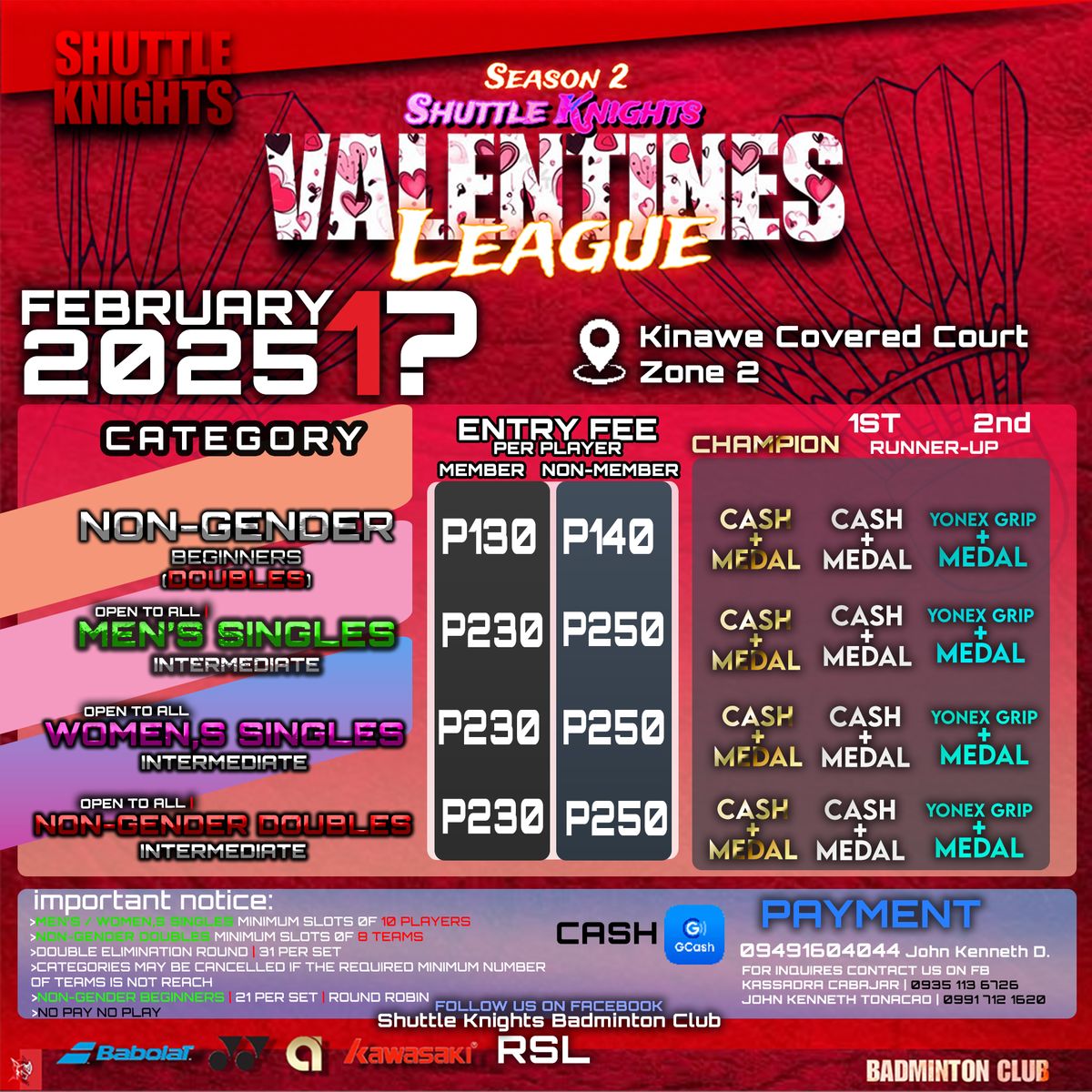 Valentine's Day Badminton Tournament