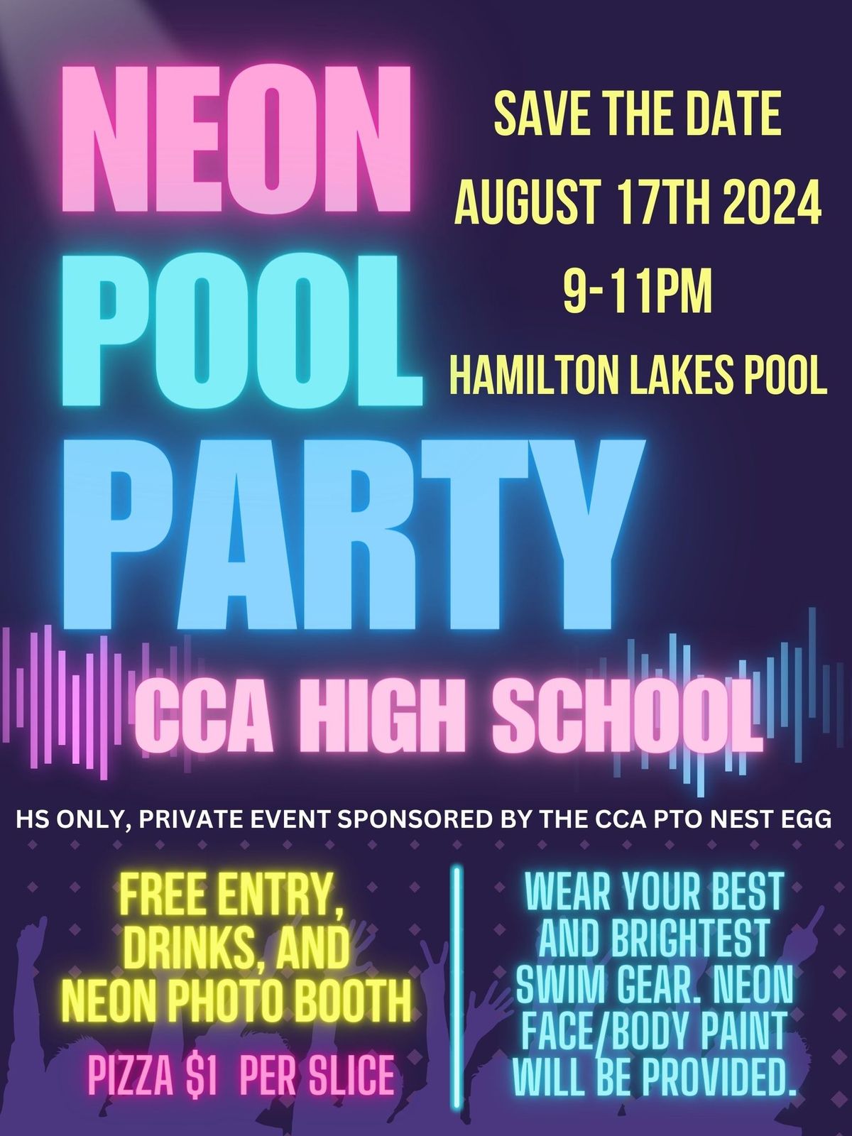 CCA HS back to school pool party 2024\/2025